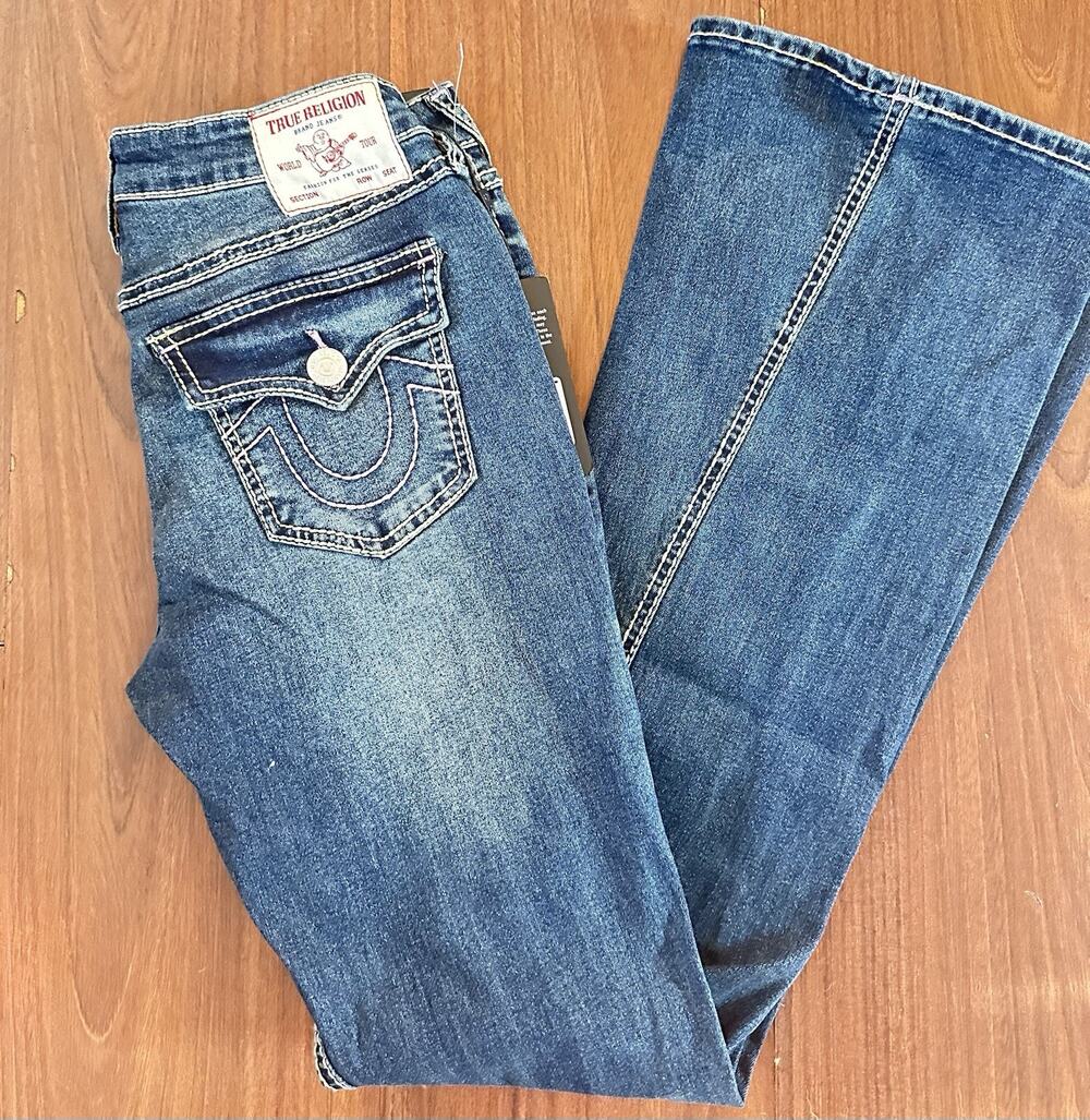 True Religion Joey Big T MR Blue Flap Flare Wash Size 28 ( 30 x30) New With Tag